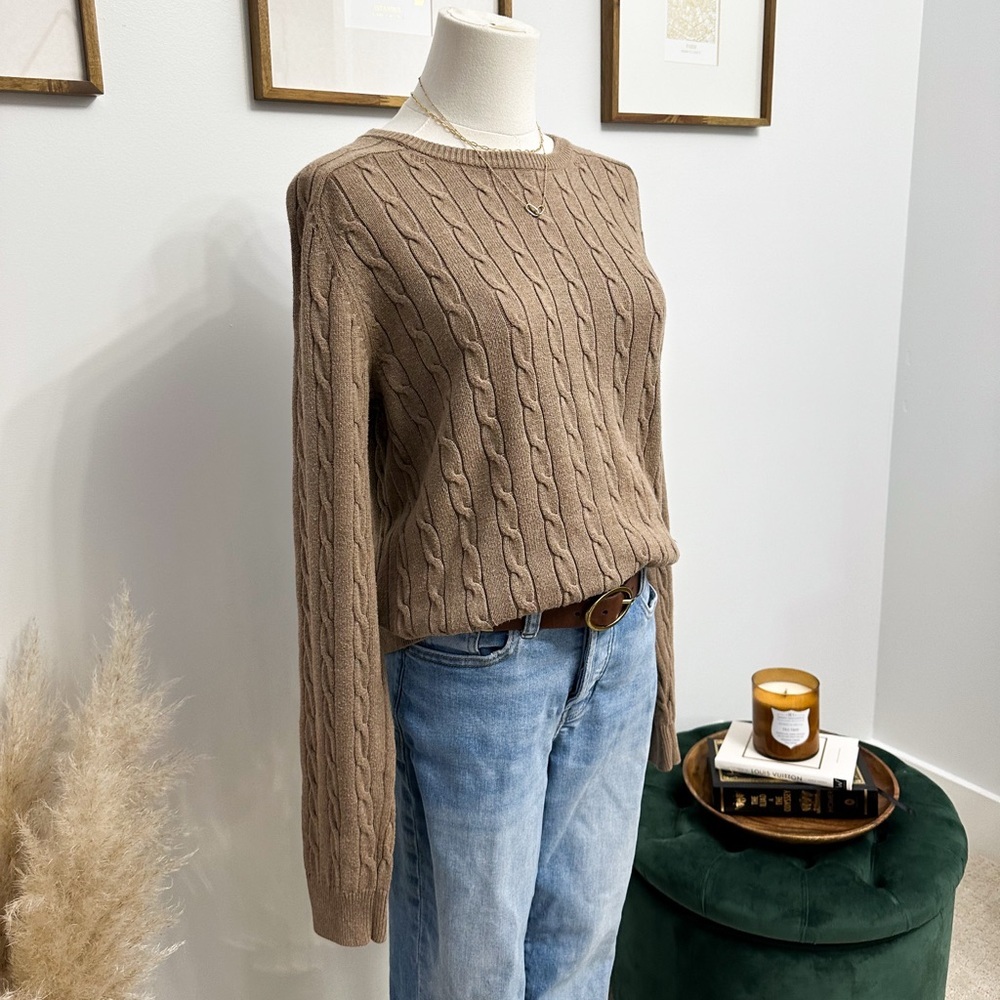 Hudson North Light Brown Cable Knit Sweater - Picture 4 of 9